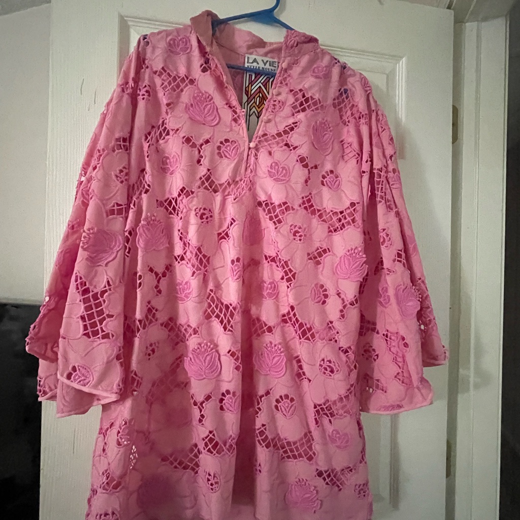 La Vie Pink Floral Long Sleeve Dress